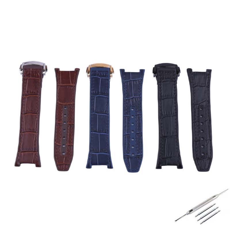 Omega Watch Constellation - fluororubber cowhide leather watch strap compatible