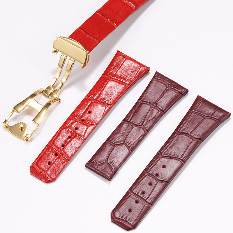 Curved leather watch strap wom - Omega Watch Constellation recension och pris