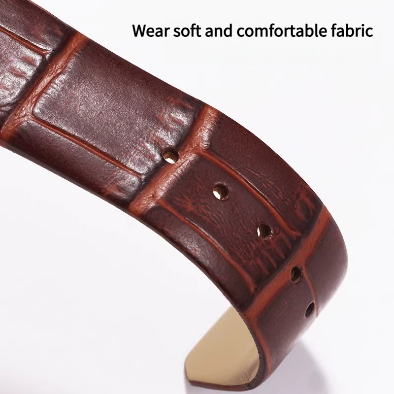 Curved leather watch strap wom - Omega Watch Constellation recension och pris