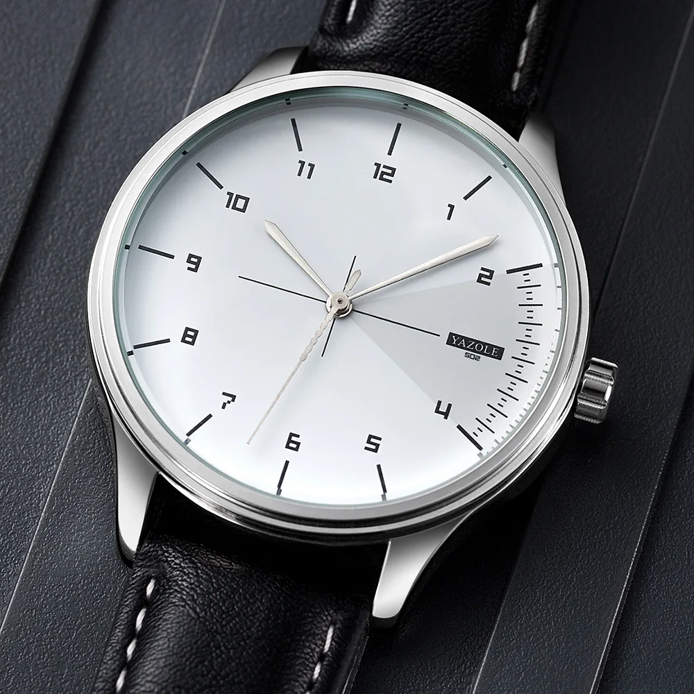 Top Brand YAZOLE Quartz Watche - Leather Watch Band Men recension och pris